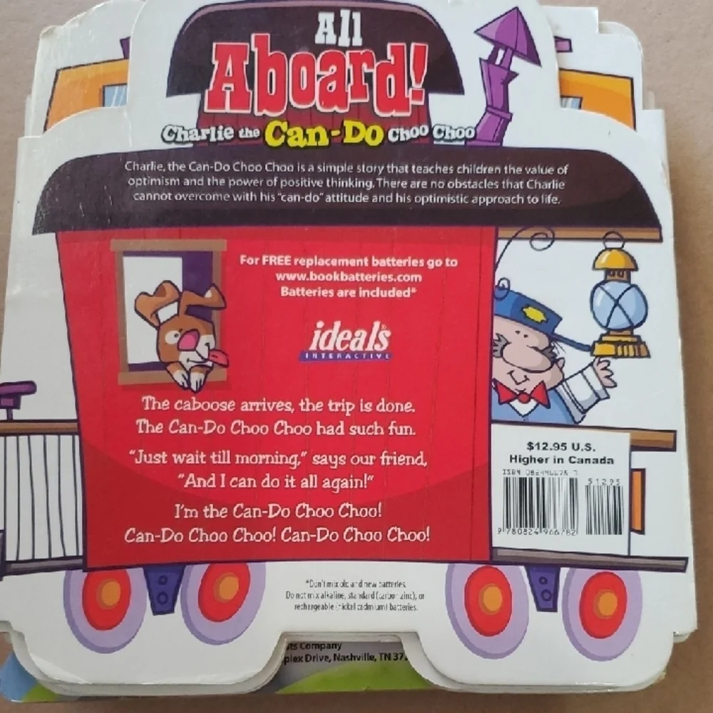 Charlie the Can Do Choo Choo Light & Sound Book - Blue and Yellow Vintage